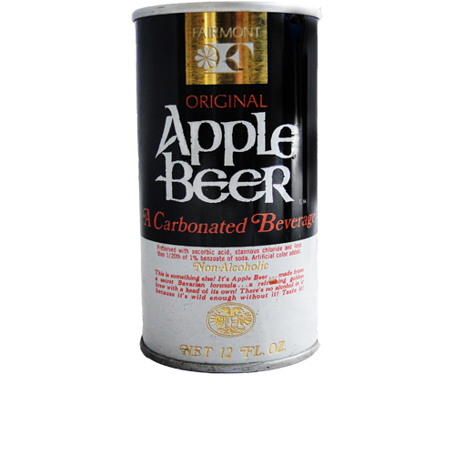 Can of Fairmont Original Apple Beer on a white background