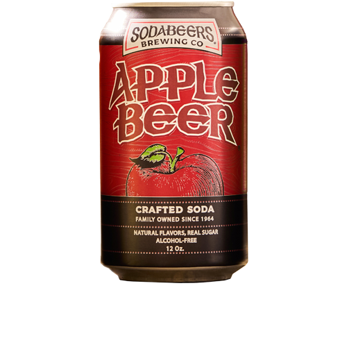 Can of Sodabeers Apple Beer can from 2025 on a white background